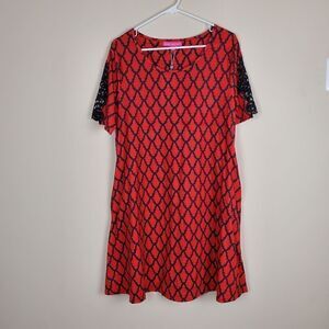 Simply Southern Red & Black Tail Gateders Dress Size Large